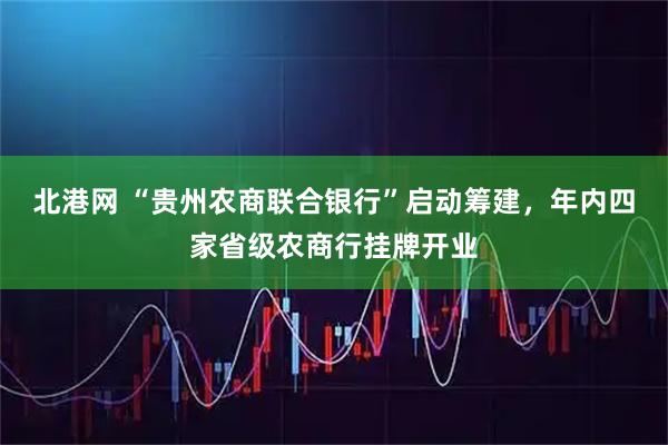 北港网 “贵州农商联合银行”启动筹建，年内四家省级农商行挂牌开业