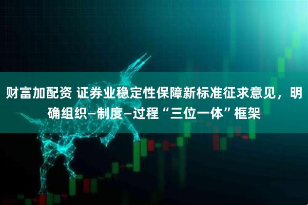 财富加配资 证券业稳定性保障新标准征求意见，明确组织—制度—过程“三位一体”框架
